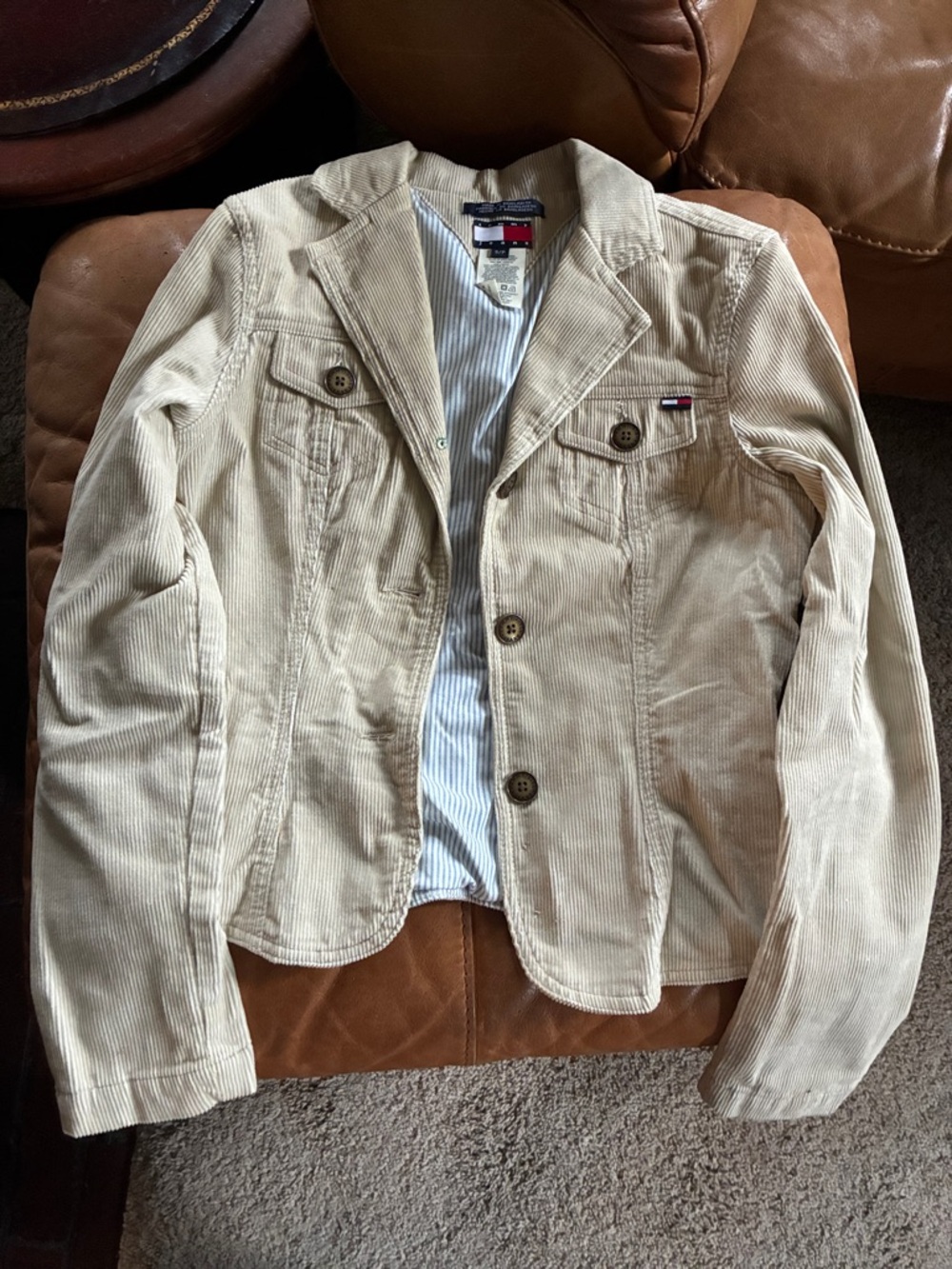 Tommy Hilfiger women’s Beige Corduroy Blazer Jacket